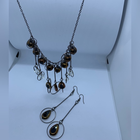 Dangle Necklace and Earring Set - Picture 3 of 6
